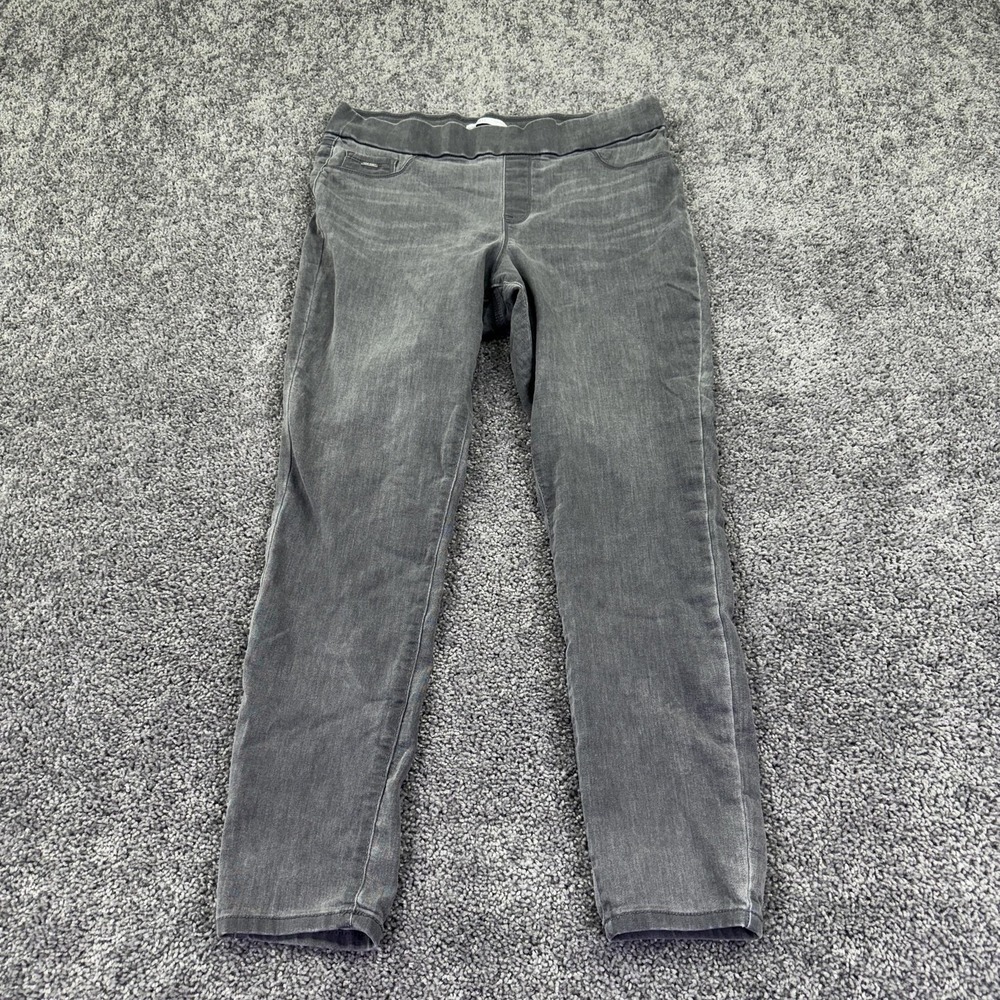 Nine West Jeans Womens 14 Gray Super Skinny Stretch Charcoal Wash Denim